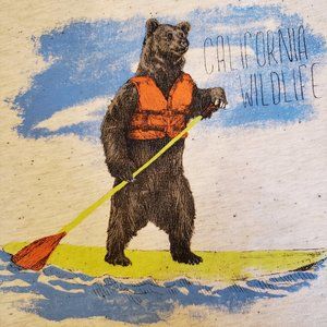 TWO Lucky Brand T-Shirts Medium Boys California Paddleboard Bear Good Luck Horse